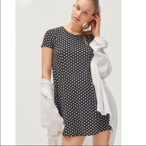 Pocketed polka-dot Short Sleeved Dress